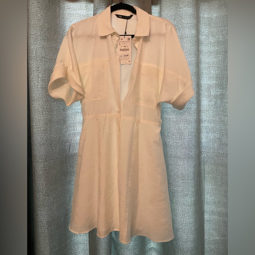 Zara collared shirt dress